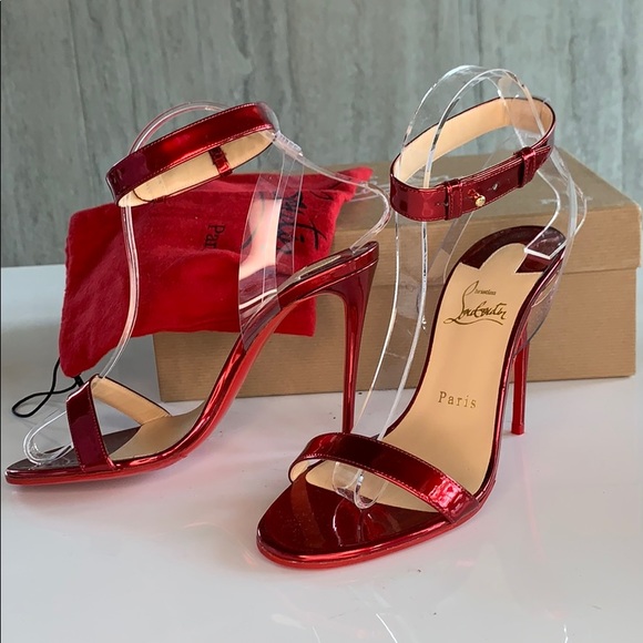 Christian Louboutin red single strap heel 37 - Picture 2 of 5